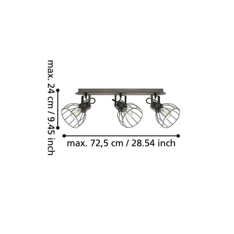 Eglo Deckenlampe Sambatello LED Lampe Leuchte dimmbar braun/silber 3-flammig - 9002759981365