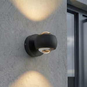 B-Ware Lindby Außenwandleuchte Focra LED Gartenlampe Strahler schwarz IP54 940lm