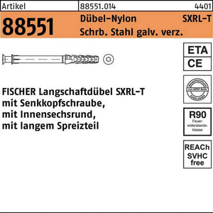 B-Ware Fischer Langschaftdübel SXRL 10x160 T Dübel-Nylon Wanddübel verzinkt 50 Stück