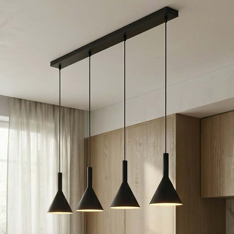 Arcchio Tadej Pendelleuchte Hängeleuchte Lampe Leuchte 4-flammig schwarz weiß - 4251096576306