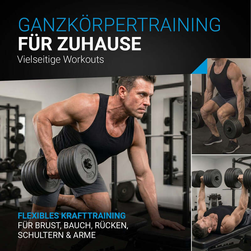 Kurzhantelset 40 kg Kurzhantel mit rutschfesten Griffen und Gewichten schwarz - 4260565525226