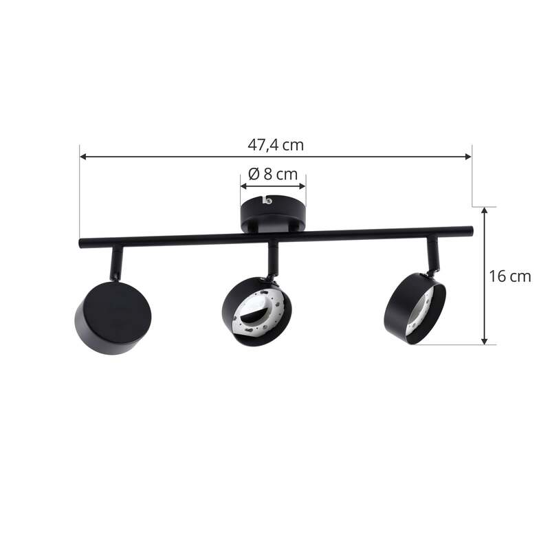 Lindby Deckenleuchte Jyla 3-flammig LED dimmbar schwarz matt elegante Lampe - 4251911770384