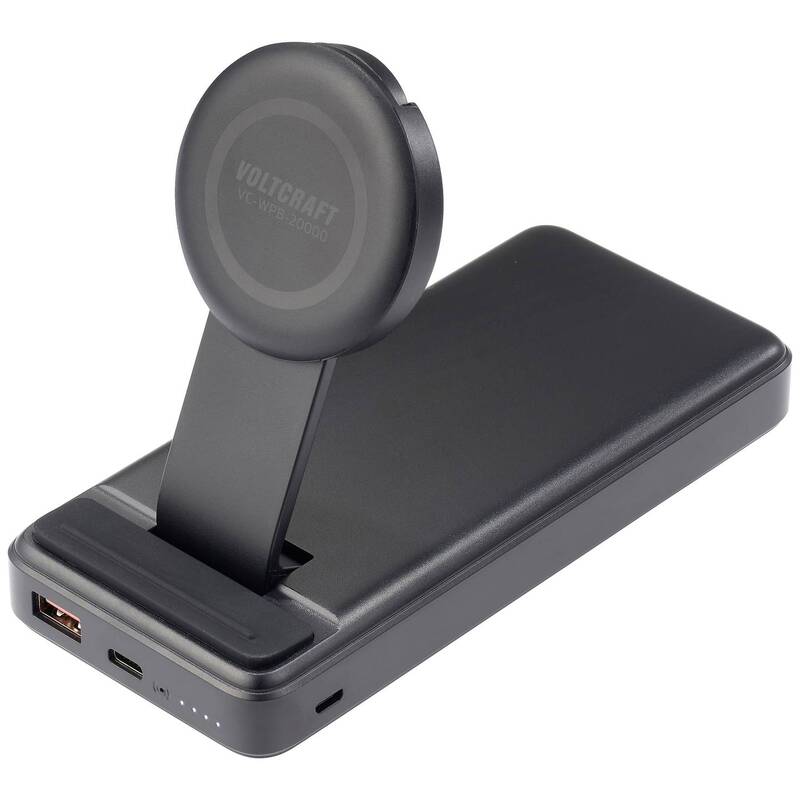 Voltcraft Wireless Powerbank 20000 mAh Qi Ladegerät Akku Schwarz mit - 4064161293394
