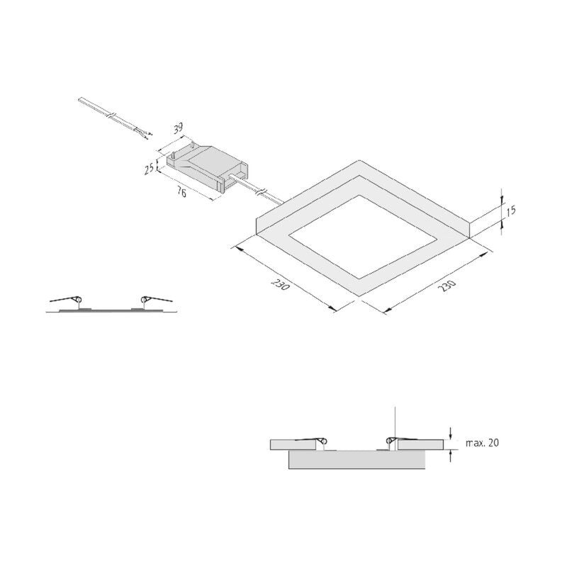 Hera Leuchte Lampe LED weiss Kunststoff Einbau Aufbau Universalweiss 4000K IP20 - 4051268198974