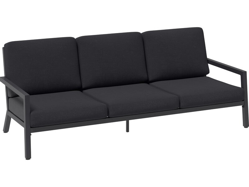 Lounge-Gruppe Garten Aluminium Schwarz-Dunkelgrau 4-teilig Relaxgruppe Terrasse - 4007873338632