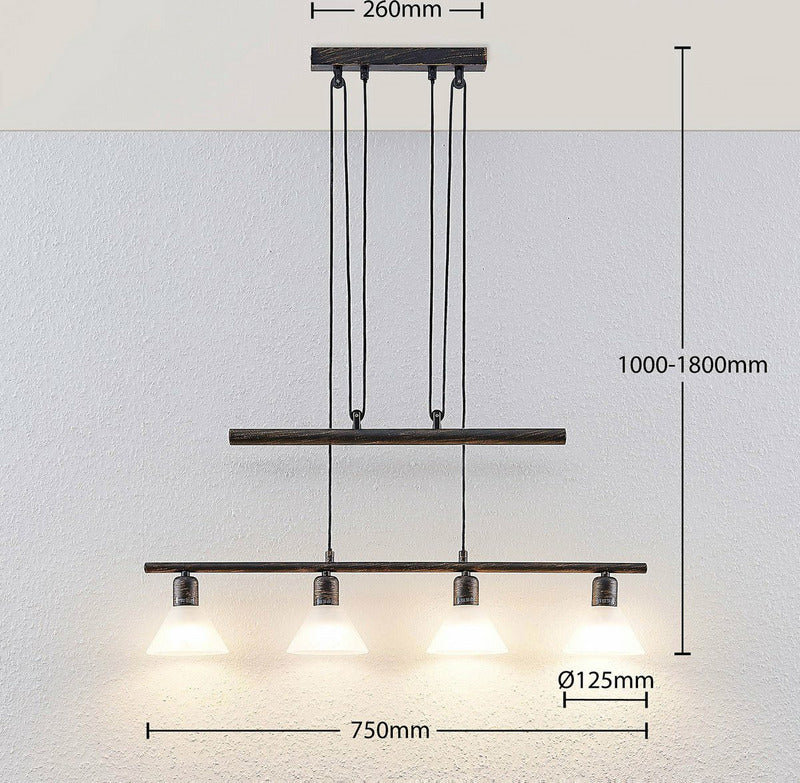 Lindby Höhenverstellbare Pendelleuchte Delira Pendelleuchte Lampe Licht 4-fl 285 - 4251096563016