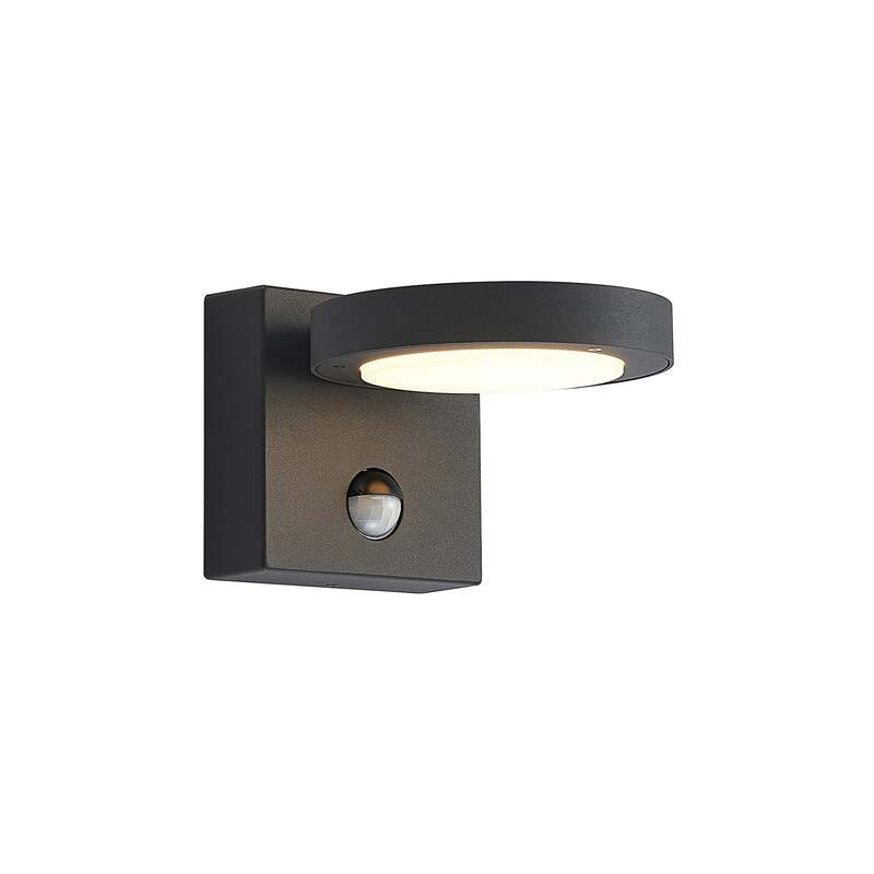 Lucande Außenlampe Wandleuchte Belna LED Gartenlampe mit Sensor dunkelgrau IP54 - 4251911702576