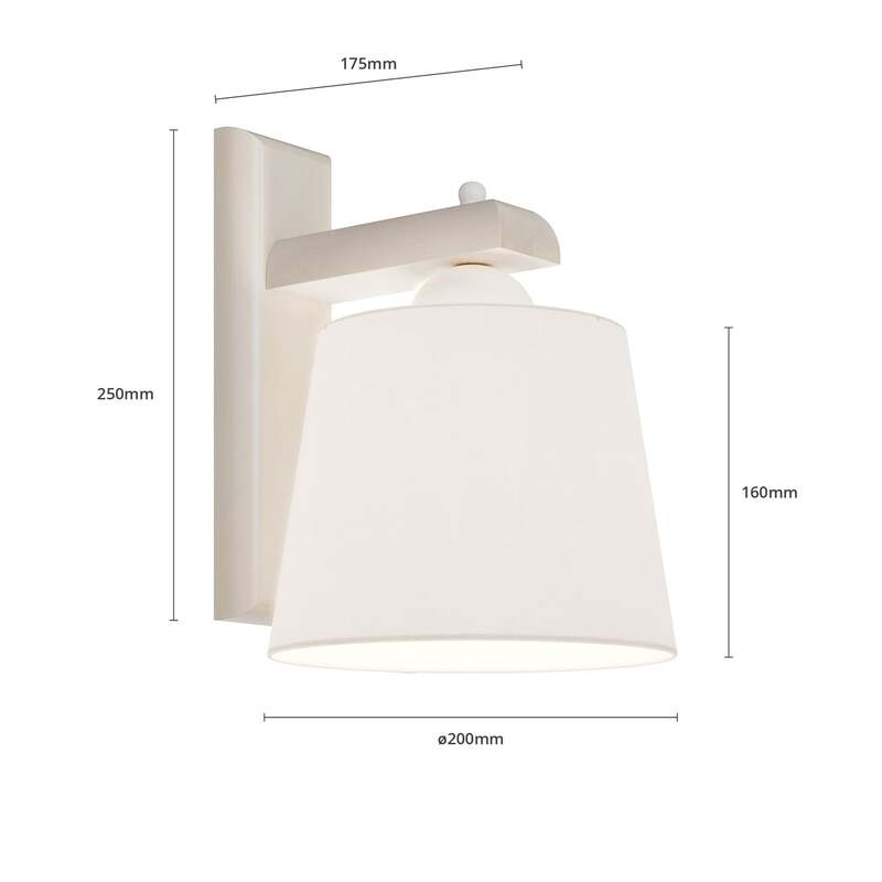 Wandleuchte Sweden Holzgestell LED dimmbar altweiß Designer Lampe 20x24,5cm - 5907687436212
