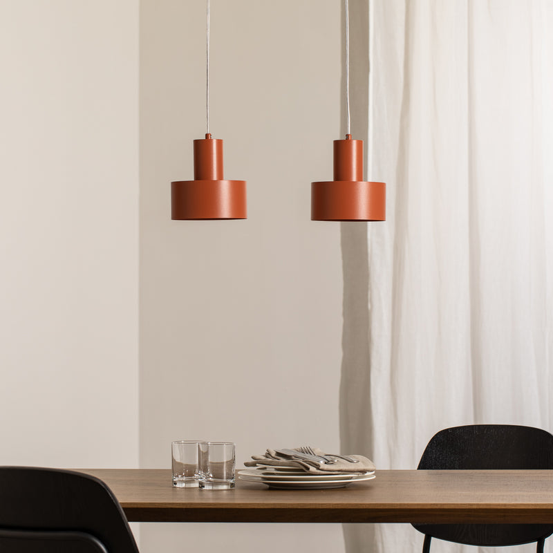 SIGMA Hängeleuchte Rif 2 ziegelrot 2-flammig 42 cm Stahl dimmbar E27 - 5902846810636