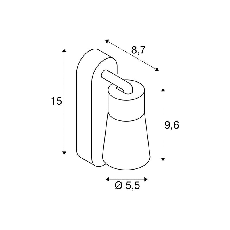 SLV Wandlampe Puri 2.0 Cone LED Wandleuchte dimmbar grau Aluminium 15cm breit - 4024163294232