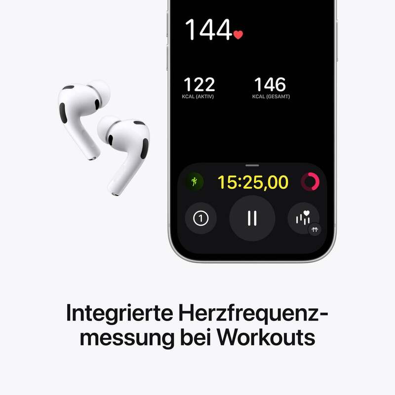 Apple AirPods Pro 3 In Ear Kopfhörer Bluetooth Noise Cancelling Weiß Ladecase - 0195950543742