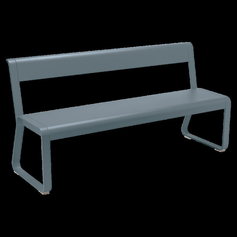 Fermob Bellevie Gartenbank mit Rückenlehne Aluminium Stahl gewittergrau 53,6cm - 3100540299593