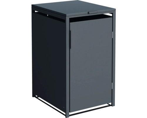 Konsta Mülltonnenbox anthrazit 240l Stahl Gartenbox Abdeckung 68x80x116cm robust - 4306516693559