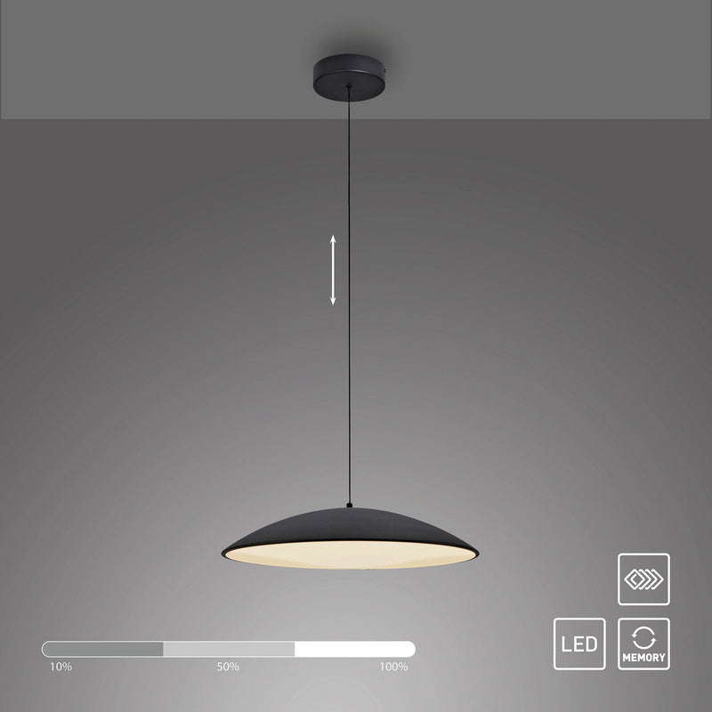 Schöner Wohnen LED Hängeleuchte LENTE dimmbar Pendelleuchte schwarz Ø50cm - 4043689017989