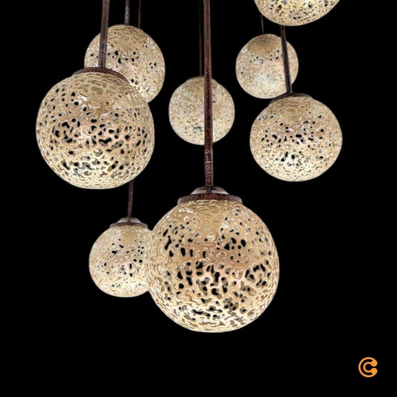 Paul Neuhaus Deckenleuchte Greta 9-flg dimmbar Leuchte Lampe rost gold 55cm - 4012248291252