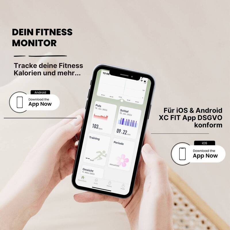 XCOAST Smartwatch SIONA 2 Damen wasserdicht Pulsüberwachung silber 30 Tage Akku - 4260449576924