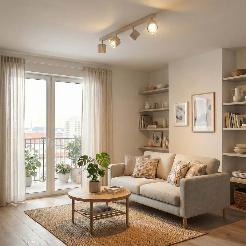 Chloe Deckenspot Deckenleuchte Spot L90cm creme vierflammig verstellbar - 5902553241280