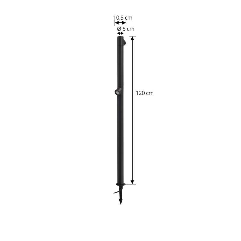 Lindby Wegeleuchte Gartenlampe LED Luzian anthrazit Erdspieß Eisen Glas 120cm - 4251911785135