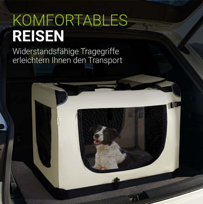 Hundebox Auto faltbar Lassie Hundetransportbox Tragegriff Liegedecke 56x81x58 cm - 4260304769942