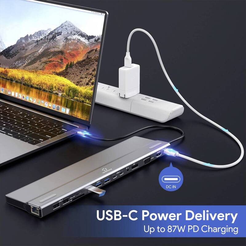 Renkforce USB-C Dockingstation RF-DKS-902 mit Kartenleser 4K HDMI grau - 4064161246857