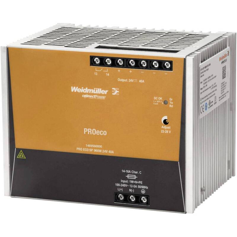 Weidmüller PRO ECO3 960W 24V 40A Schaltnetzgerät Hutschienen-Netzteil 24 V/DC868 - 4050118275728