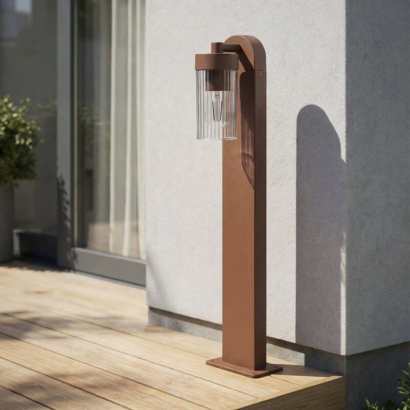 Lindby Wegeleuchte Außenlampe Kaliro rostfarben Aluminium E27 LED 60 cm IP54 - 4255830909269