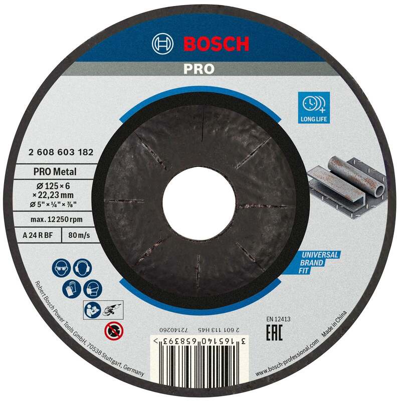 Bosch Schruppscheibe Schleifscheibe Standard for Metal 125 mm 6 mm 30 STÜCK - 3165140658393