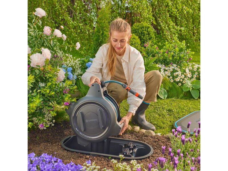 Gardena Schlauchbox RollUp M Garten Schlauchaufbewahrung Komplettset diskret - 4066407027640