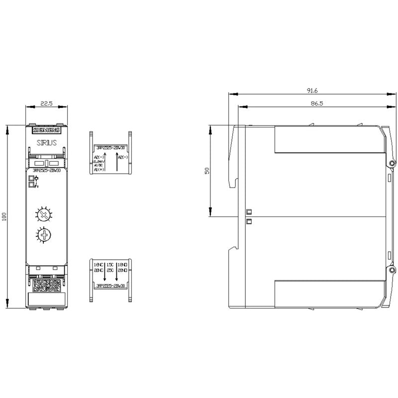 Siemens Zeitrelais 3RP2525-2BW30 Multifunktional 12-240V 2 Wechsler 0,05s-100h - 4011209943674