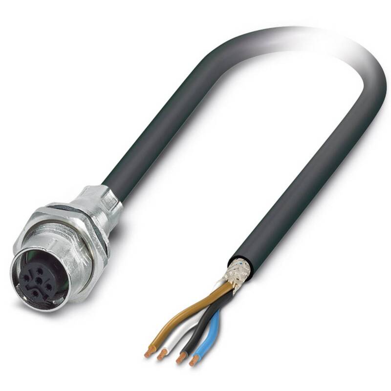Phoenix Contact Sensor-/Aktor-Einbausteckverbinder M12 Buchse 4-polig IP67 1m - 4046356533256