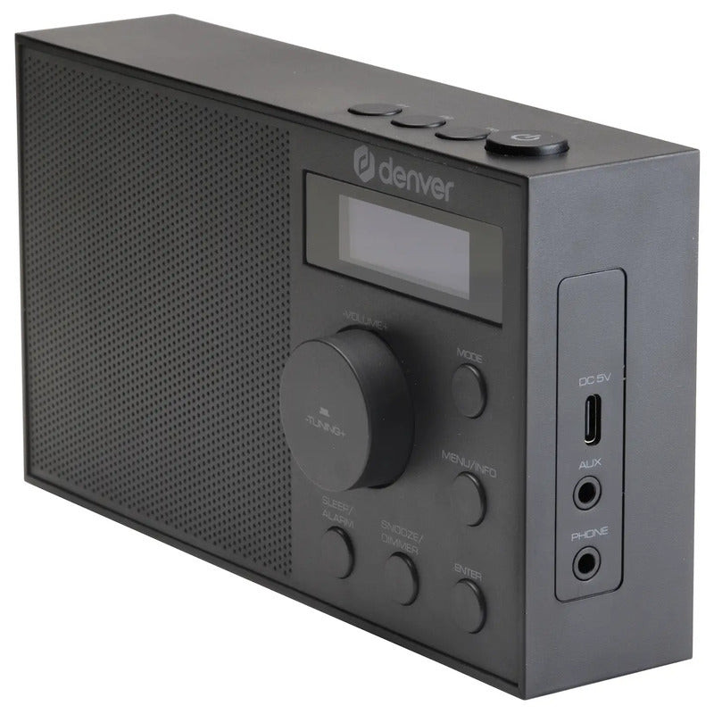 Denver DAB-51B Tischradio Schwarz DAB+ FM Weckfunktion USB-C 20+20 Senderspei... - 5706751074981