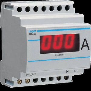 B-Ware Hager Digitales Amperemeter Wandlermessung 0-400 A Messgerät Detektoren Wandler