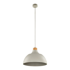 B-Ware Envostar Hängeleuchte Kaitt Holzdetail Ø 34 cm beige Deckenlampe Lampe Leuchte