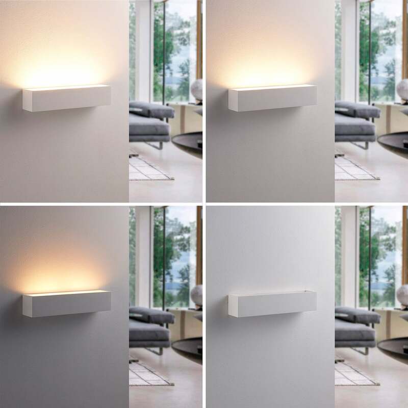 Lindby Wandleuchte Santino LED Wandlampe dimmbar G9 bemalbar weiß 35x7,5cm - 4251096533569