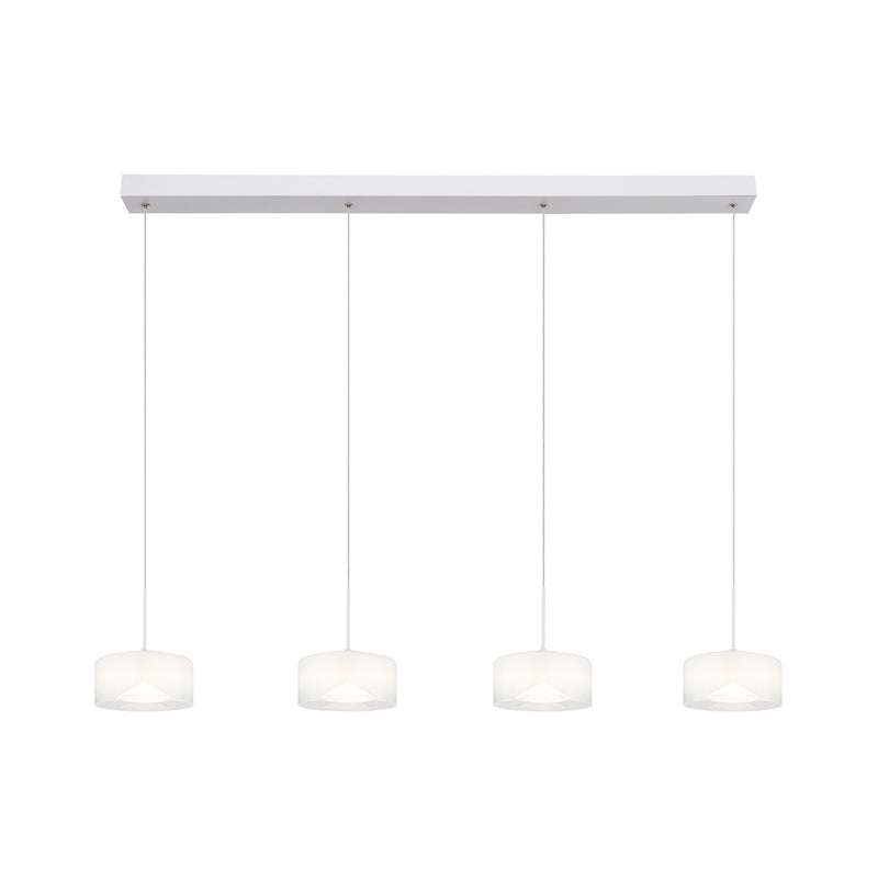 Globo LED Hängeleuchte Belinda Pendelleuchte Glas Länge 105 cm weiß 4 flammig - 9007371533299
