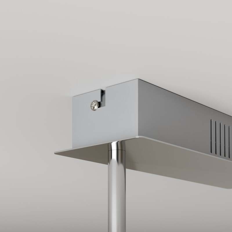 Lucande Deckenlampe Leuchte Edano LED dimmbar Textil Aluminium weiß 122x22cm - 4251096584592