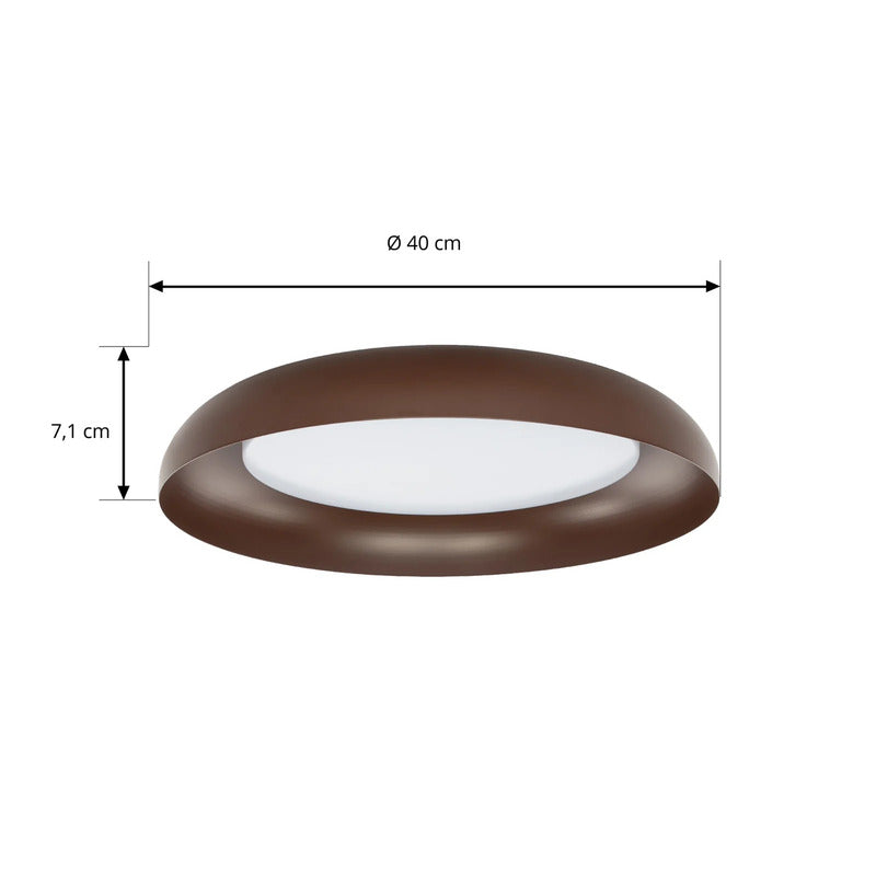 Lindby Deckenleuchte Florie LED Lampe Leuchte warmweiß braun Ø40cm 1200Lumen - 4255830911415