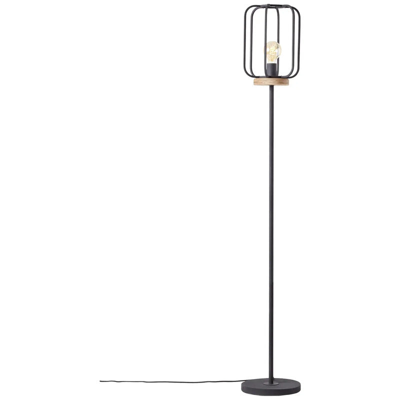 Brilliant Stehlampe Tosh LED Holz dunkel schwarz Lampe Leuchte mit Schalter - 4004353395321