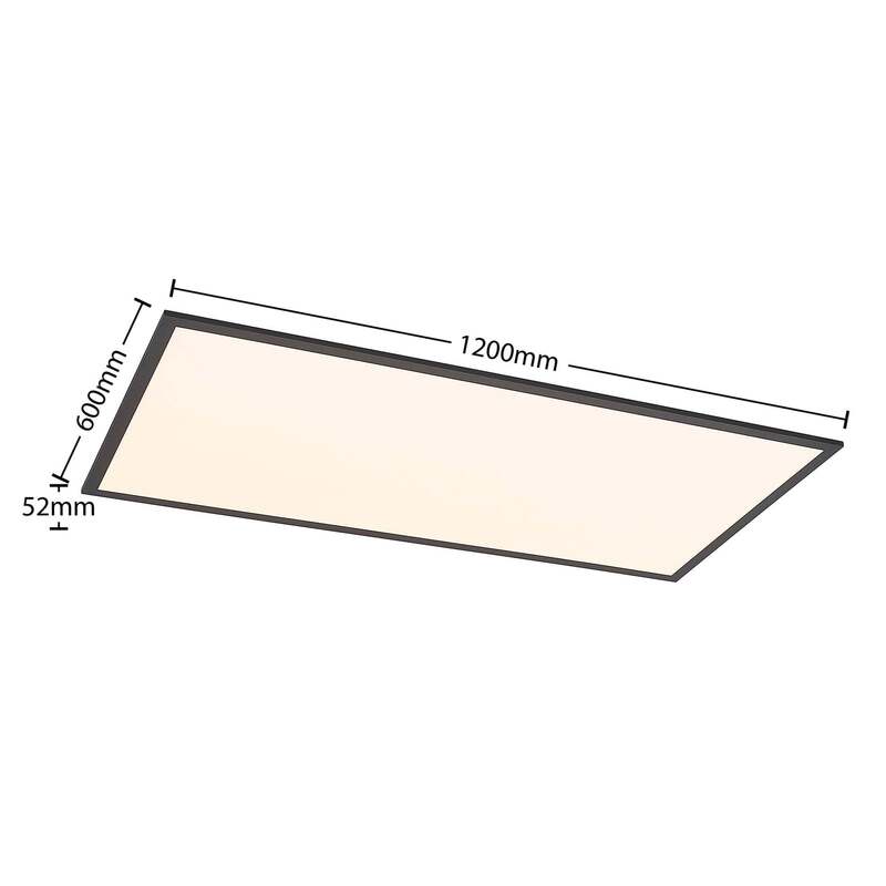 Lindby Deckenlampe Nelios LED Lampe dimmbar schwarz 120x60cm CCT 2700K-6500K - 4251911739411