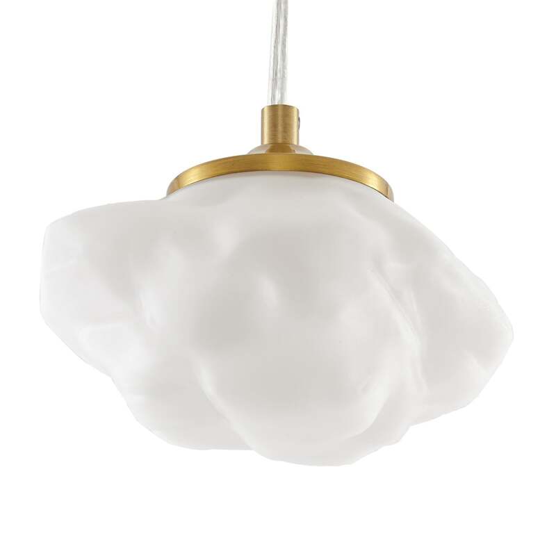 Lindby Hängelampe Hängeleuchte Piatra LED Pendelleuchte dimmbar opal messing - 0000010050329
