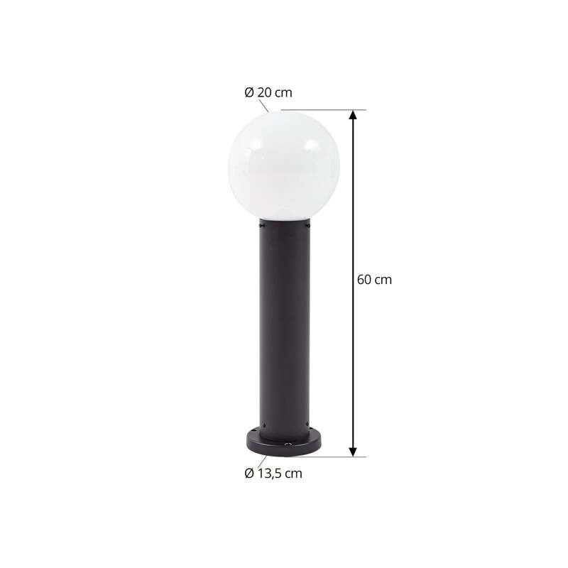 Lindby Sockelleuchte Dangan 60 cm weiß Glas Metall dimmbar E27 IP44 - 4251911798890