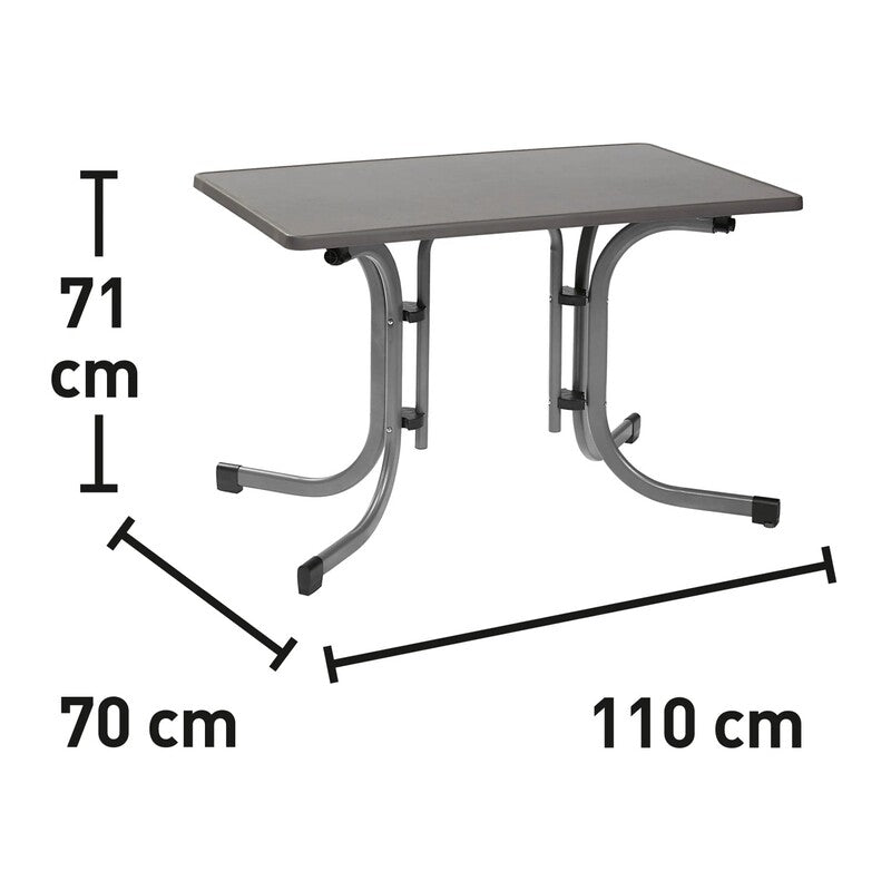 Gartentisch Vigo Sevelit Klapptisch UV- und witterungsresistent grau 70x110cm - 4007876503105