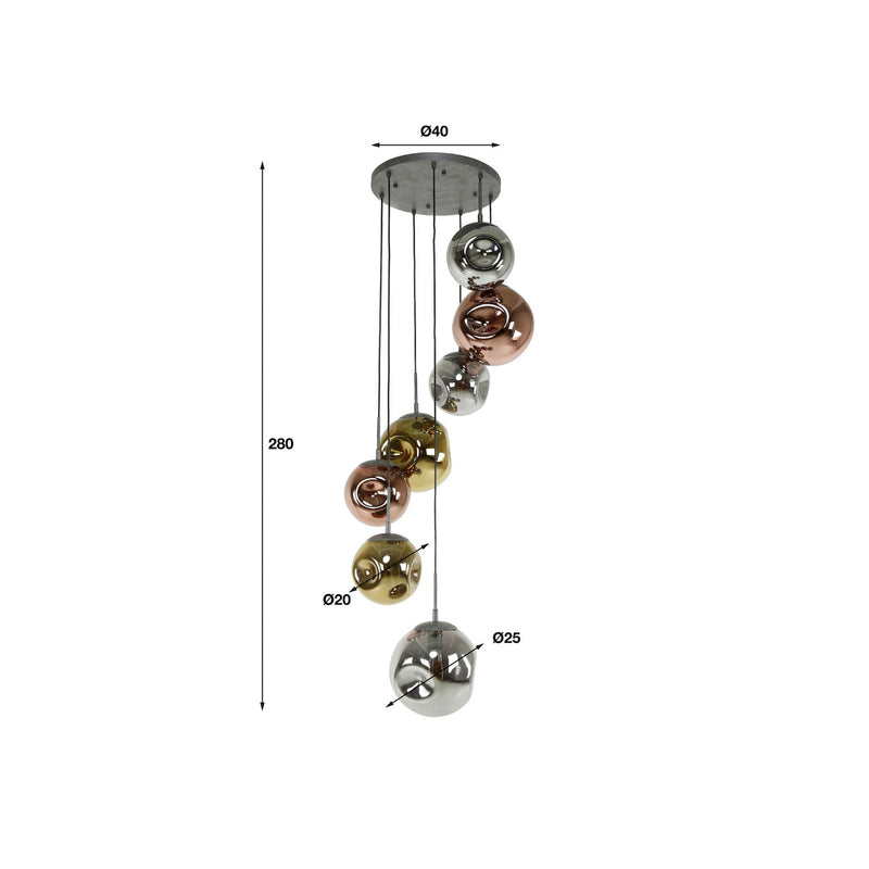 Hängeleuchte Stellar 7-flammig LED Pendelleuchte dimmbar mehrfarbig altsilber - 0000010042276
