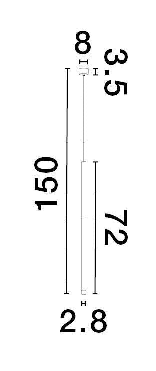 Nova Luce Pendelleuchte Hängeleuchte LED DANDIA Schwarz Warmweiß 150x8 cm 6 W - 5212017440327