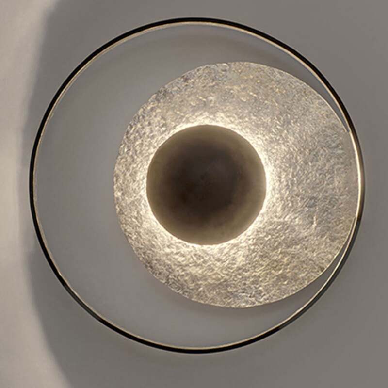 Holländer Wandleuchte Satellite Wandlampe Lampe Leuchte Ø40cm schwarz-silber - 4250151340883