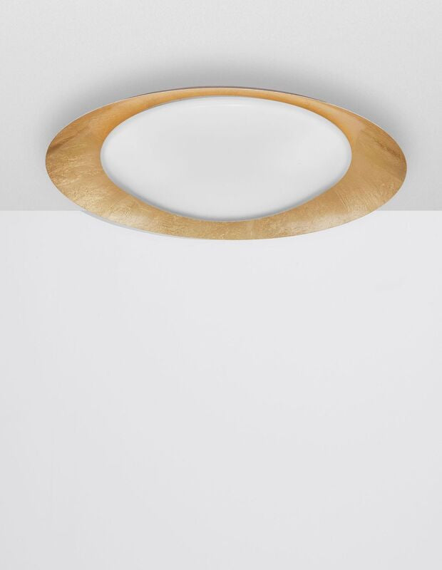 Nova Luce Deckenleuchte Deckenlampe ZANO LED Blattgold Warmweiß dimmbar 50 cm - 5212017425843
