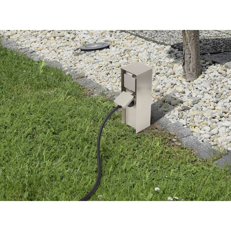 Sygonix Gartensteckdose Edelstahl 2-fach Steckdose für Außenbereich 3680W robust - 4064161197807