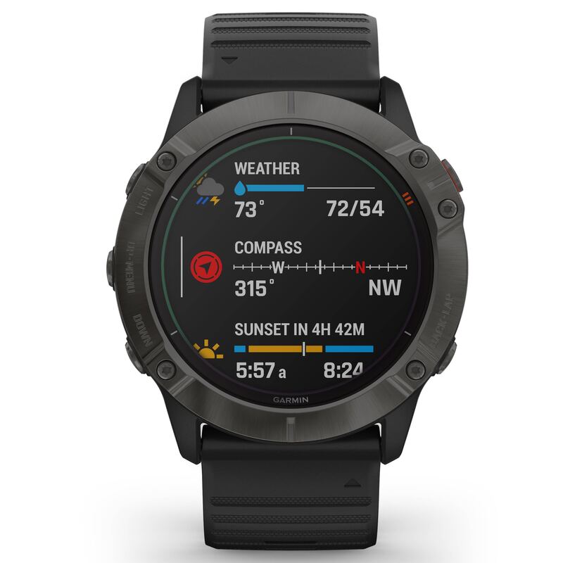 Garmin Fenix 6X Pro Solar Titanium Multisport GPS Uhr Smartwatch schwarz Onesize - 0753759232641