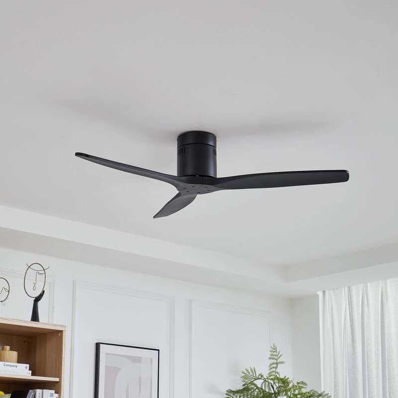 Lucande Deckenventilator Vindur schwarz 132cm leise mit Fernbedienung - 4251911779851