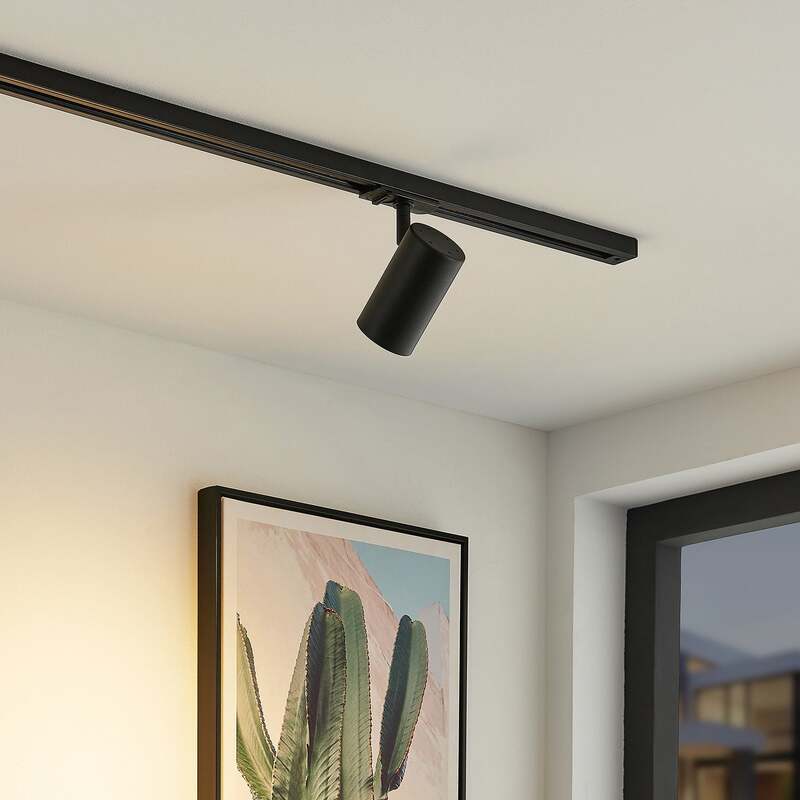 Lindby Schienenspot Linaro GU10 LED Strahler dimmbar schwarz 1-Phasen Ø6cm - 4251911701500